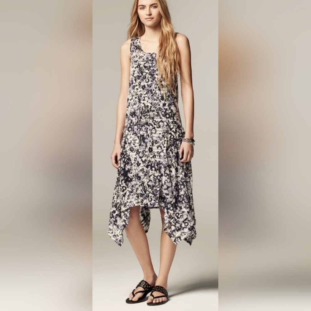 Simply Vera Vera Wang | Dresses | Vera Wang Womens 0 Rayon Flowy Asymmetrical Tiedye Midi Dress Gray Xs
